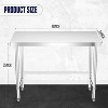 36x24 Inch Stainless Steel Work Table, Heavy Duty Commercial Kitchen Prep Table, Food Grade Metal with Adjustable Casters, Open Base - 2 of 4
