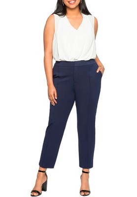 ELOQUII Women's Plus Size The Ultimate Stretch Slim Leg Pant