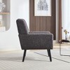 Lyngins Linen Blend Accent Chair, Upholstered Armchair with Curved Back, Modern Sofa Chair, Comfy Reading Chair for Living Room, Home Office - 3 of 4