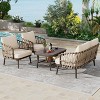 NicBex Outdoor Dining Table Set Acacia Wood Coffee Table with Loveseat & Chairs,Patio Furniture Set for Garden, Backyard, Porch - 2 of 4