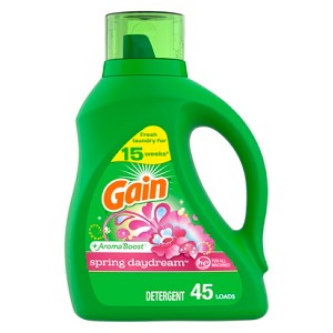 Gain + Aroma Boost Liquid Laundry Detergent, Spring Daydream Scent, 45 Loads, 65 fl oz, HE Compatible - 1 of 4