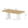 FUFU&GAGA Yellow Dining Table with White Base Versatile Table - 4 of 4