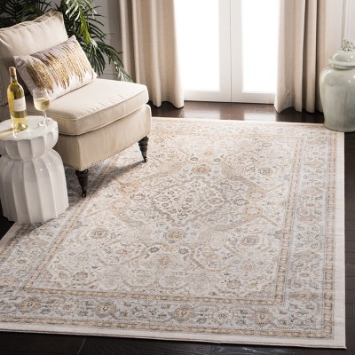 Isabella Cream and Beige Hand-Knotted Rectangular Area Rug