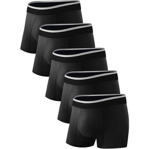 TIICHOO Incontinence Underwear for Men Washable Leakproof Boxer Briefs for Bowel Leakage Cotton Absorbent Underwear 5 Pack - 1 of 4