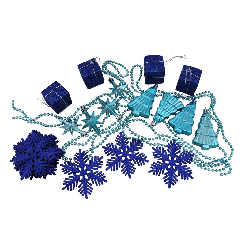 Northlight 125ct Shatterproof 4-Finish Christmas Ornament Set 5.5" - Blue, 3 of 6