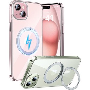 SaharaCase Hybrid-Flex Kickstand MagSafe Phone Case for iPhone 15 Plus Shock Absorbing Clear - 1 of 3