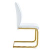 CAVINAS Modern Luxury Simple Arch Chair, PU High Resilience Dining Chair with Crazy Horse Texture and Arched Metal Leg - 3 of 4