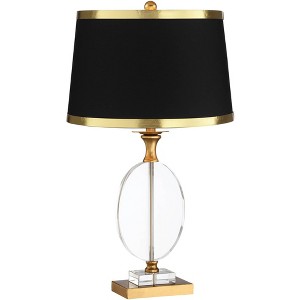 Vienna Full Spectrum Modern Table Lamp 28" Tall Clear Crystal Glass Gold Metal Black Drum Shade for Bedroom Living Room Bedside House - 1 of 4