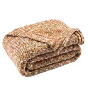 Darling Knit Throw Blanket - Orange/Multicolored - 50" x 60" - Safavieh. - 1 of 4