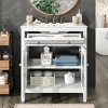 Bathroom Vanity with Ceramic Sink, Wood Freestanding Cabinet,Bathroom furniture,Modern Storage Vanity-Maison Boucle - 2 of 4