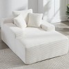 KWPZQEB 67" Chaise Lounge Chair, Corduroy Boneless Sofa with & 3 Pillows, Oversized Deep Seat Sleeper Sofa Bed for Living Room, Bedroom - 2 of 4