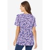 Woman Within Plus Size Perfect Printed Short-Sleeve V-Neck Tee - 3 of 4