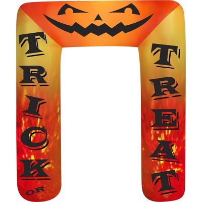 Gemmy Projection Airblown Archway Kaleidoscope Trick or Treat (RRY), 8 ft Tall, orange