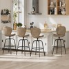 VECELO 45.3 in. Swivel Bar Stools Set of 2/4, Faux Leather Bar Stools with Backrest for Kitchen Island, Brown - 4 of 4
