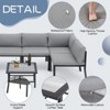 COWLOWN 7 Piece Gray Metal Outdoor Patio Set, Modern Sectional Sofa Cushions, Grey Coffee Table for Patio Conversations - 2 of 4