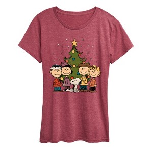 Women's - Peanuts - Peanuts Christmas Group Short Sleeve Graphic T-Shirt - 1 of 4