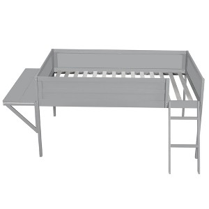 Bellemave Gaming Loft Bed Full Size,Wood Kids Loft Bed Frame with Angled Ladder,LED Gaming Loft Bed for Girls Boys,Grey - 1 of 3