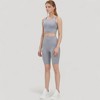 Anna-Kaci Active Women's Scoop Neck Longline Sports Bra with Wide Shoulder Straps and Deep V-Back Design - 3 of 4