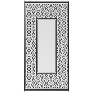 Aghana Digitals Reversible 9'x12' Outdoor Rug, Blue & White Gourd Border, Waterproof Polypropylene - 1 of 4