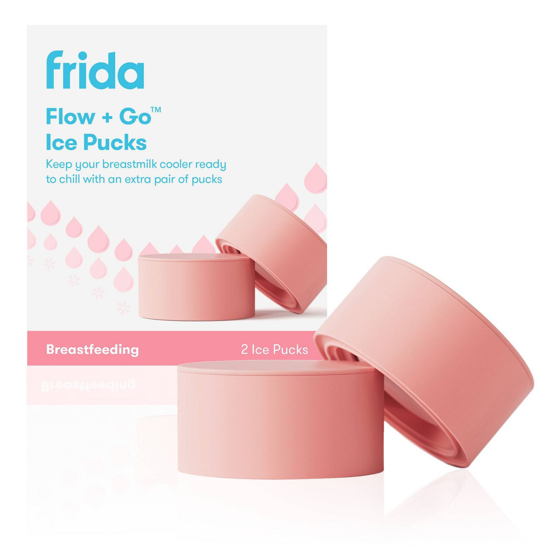 Frida Mom 2pc Flow + Go Breast Milk Cooler Refreezable Ice Pucks
