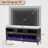 Amerlife 65" TV Stand with 60" Glass Electric Fireplace - 4 of 4