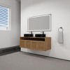 48" Bathroom Vanity with 2 Ceramic Sinks, Wall Mounted Bathroom Storage Cabinet with 4 Soft-Close Doors – The Pop Home - 2 of 4