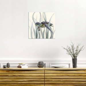 iCanvas Turtle in Seagrass II Blue by Nan Canvas Print Wall Art - 1 of 3