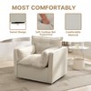 360-Degree Swivel Chair with Thick Padded Cushion, Modern Upholstered Reading Chair, Comfy Classic Style Linen Fabric, for Living Room and Bedroom - 4 of 4
