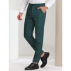Lars Amadeus Men's Flat Front Unique Plaid Printed Business Dress Pants - 2 of 4