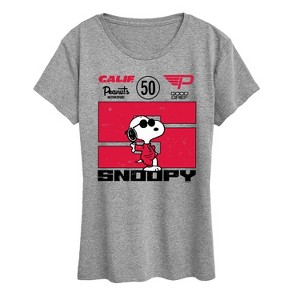 Women's - Peanuts - Racer Snoopy Short Sleeve Graphic T-Shirt - 1 of 4