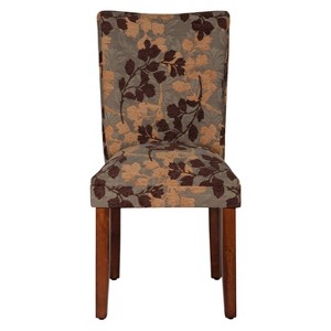 Parsons Dining Chair Brown/Tan - HomePop: Upholstered, Wood Legs, Foam Cushion, Spot Clean, K1136-F975 - 1 of 4