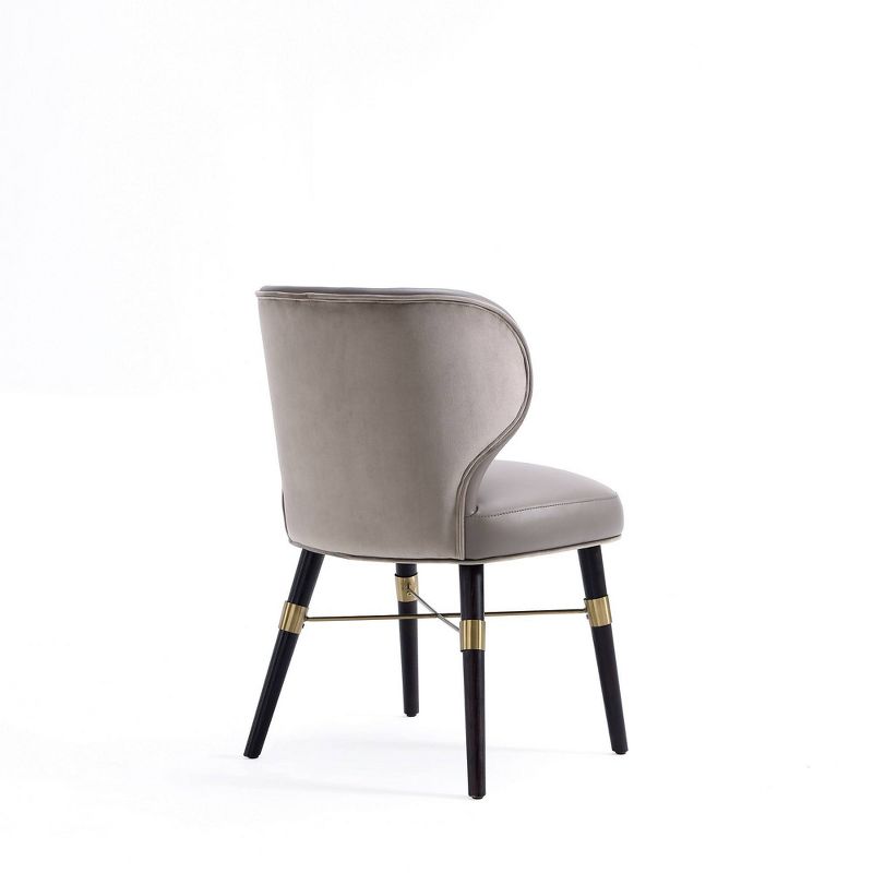 Strine Modern Velvet and Leatherette Upholstered Dining Chair Dark Taupe - Manhattan Comfort, 5 of 10