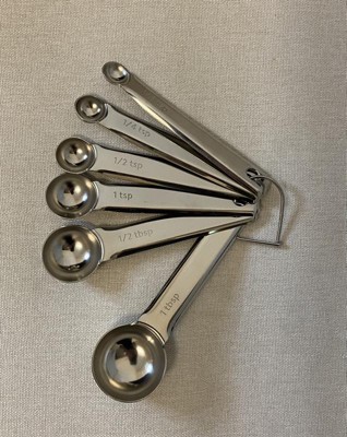 6pc Stainless Steel Measuring Spoons Silver - Figmint™