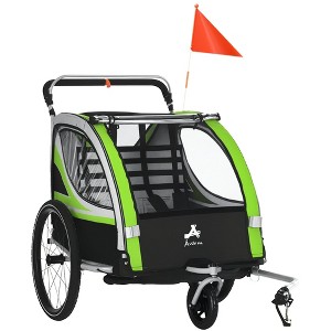 Aghana Digitals 3-in-1 Kids Bike Trailer, Jogging Stroller & Walking Cart with 2 Seats, 5-Point - 1 of 4