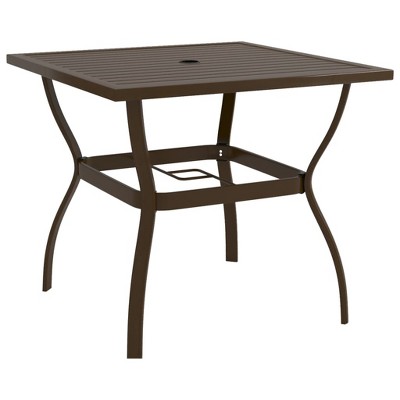 vidaXL Patio Table Brown 32.1 in.x32.1 in.x28.3 in. Steel