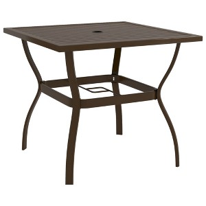 vidaXL Patio Table Brown 32.1 in.x32.1 in.x28.3 in. Steel - 1 of 4