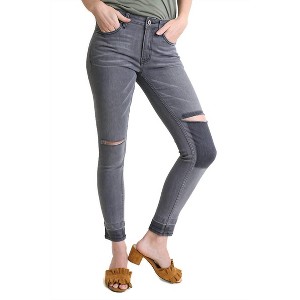 Women's Distressed Denim Stretch Jean - umgee - 1 of 3