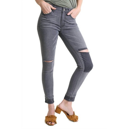 Women's Distressed Denim Stretch Jean - umgee - image 1 of 3