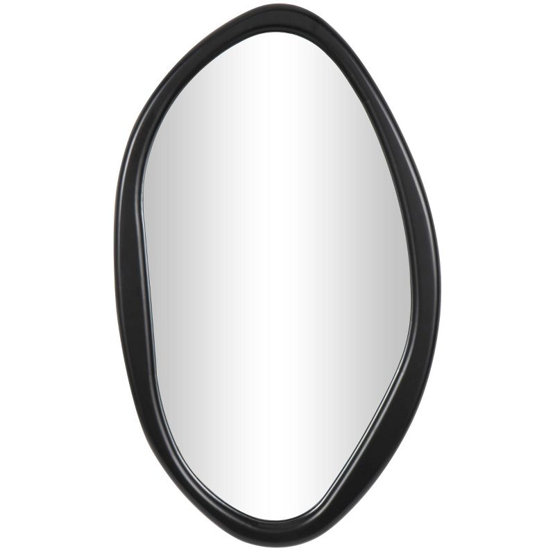 Wooden Abstract Oval Wall Mirror Black - Olivia & May, 1 of 9