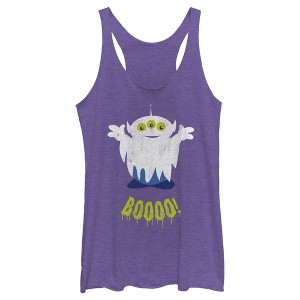 Women's Toy Story Halloween Squeeze Alien Boo Ghosts Racerback Tank Top - 1 of 4