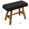 Storied Home Woven Mendong and Teakwood Stool, Black - 3 of 4