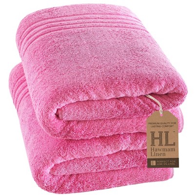Hawmam Linen Jumbo Large Bath Sheets Towels 2-Pack 35 x 70 Inches Soft and Absorbent, Premium Quality 100% Cotton Towels