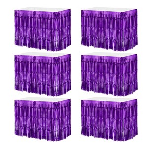 Unique Bargains Adhesive Metallic Tassels Disposable Wedding Party Table Skirts 6 Pcs - 1 of 4