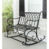 Evergreen Beautiful Springtime Colorful Black Rocking Brushed Metal Garden Bench - 43x33x37 in - 2 of 4