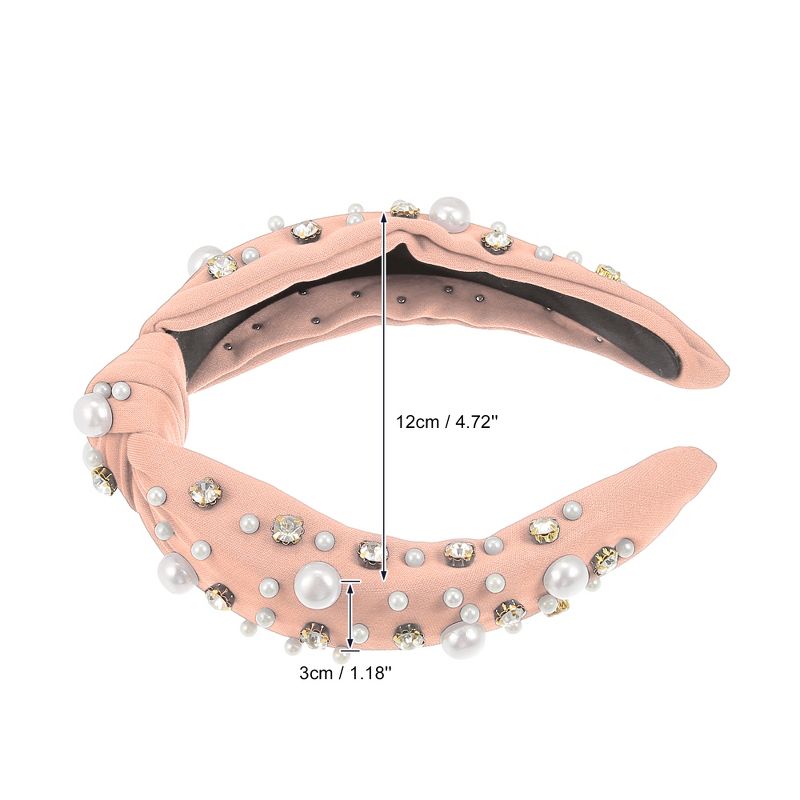 Unique Bargains Women's Knotted Simulated Pearl Rhinestones Headband 1.18" Wide 1Pc, 4 of 7