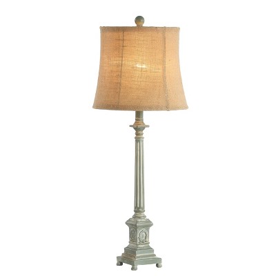Antique Blue and Brown Traditional Table Lamp Set