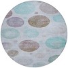 Blue And Brown Geometric Washable Indoor Outdoor Area Rug - 4 of 4