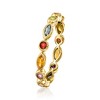 Pure Collection by Ross-Simons 0.84 ct. t.w. Multi-Gemstone Geometric Eternity Band in 14kt Yellow Gold - 3 of 4