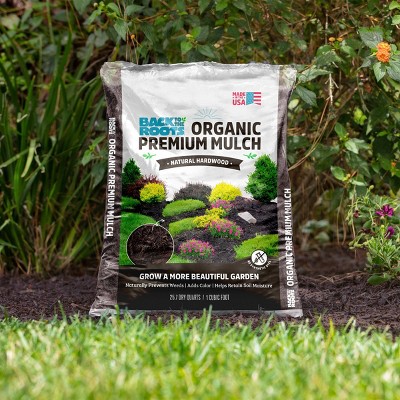 Back to the Roots 20lbs Organic Premium Mulch Natural Hardwood Brown