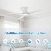 TALOYA 44 in. Ceiling Fan with Light and Remote, Reversible Quiet DC Motor and 5 Blades 3 CCT Light,White - 3 of 4